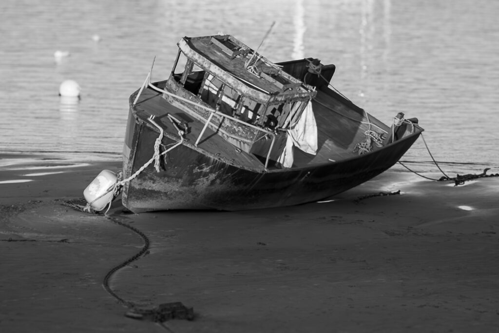 Black And white Shipwreck