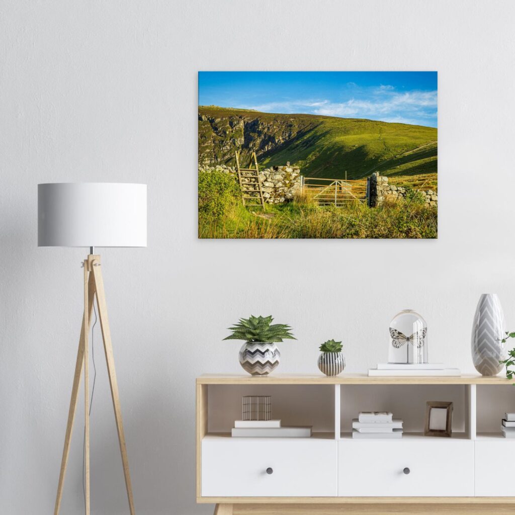 Lush Green Mountains Of Wales With Stye and Gate