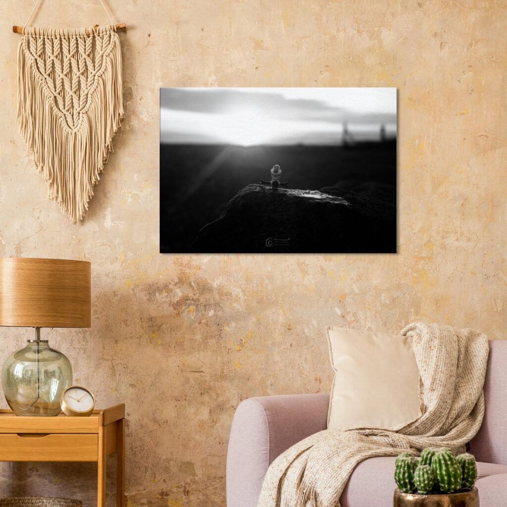 Disney Lego Olaf Melting In The Dinas Dinlle Sunset Black and White