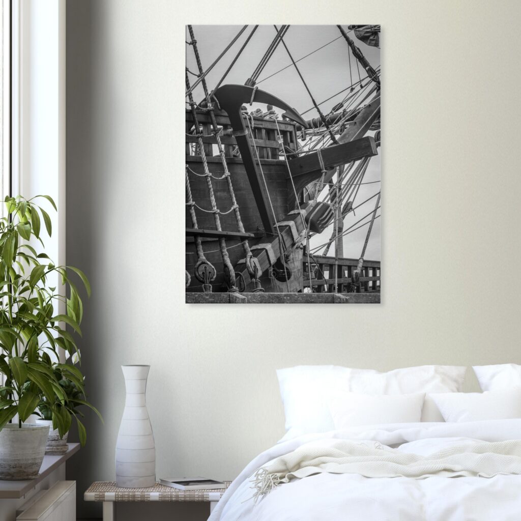 Galeón Andalucía Ship Anchor Black and White