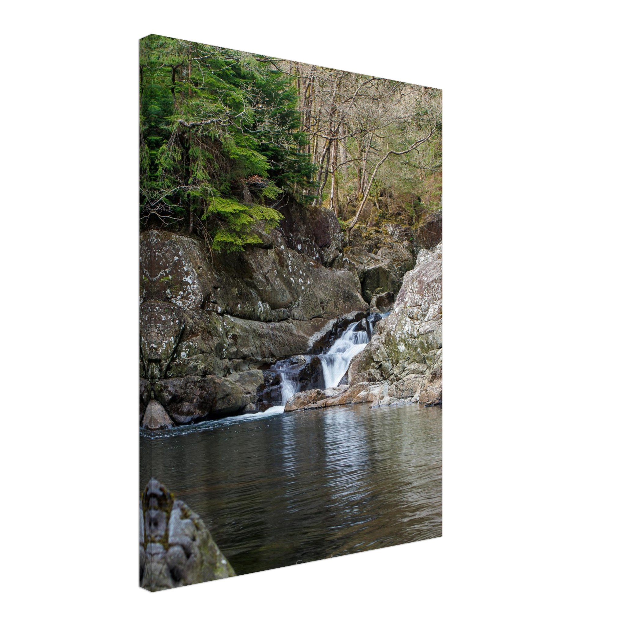 Afon Llugwy Waterfalls Canvas Print – Stunning Art from Snowdonia, Wales