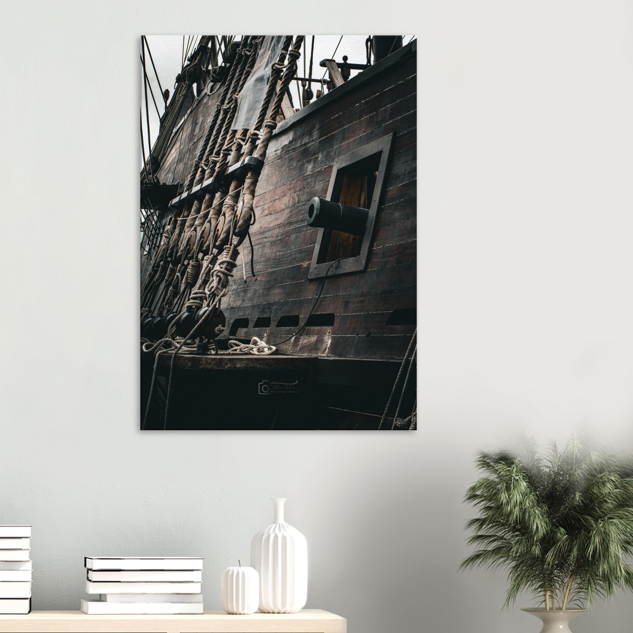 Galeon Andalucia Ship Cannon Ports and Rigging