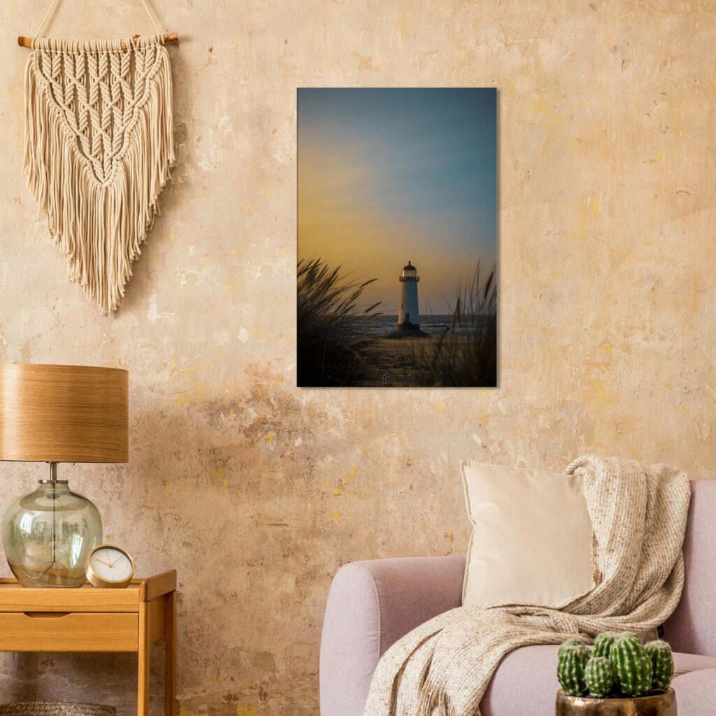 Point of Ayr Lighthouse Golden Sunset Canvas Print
