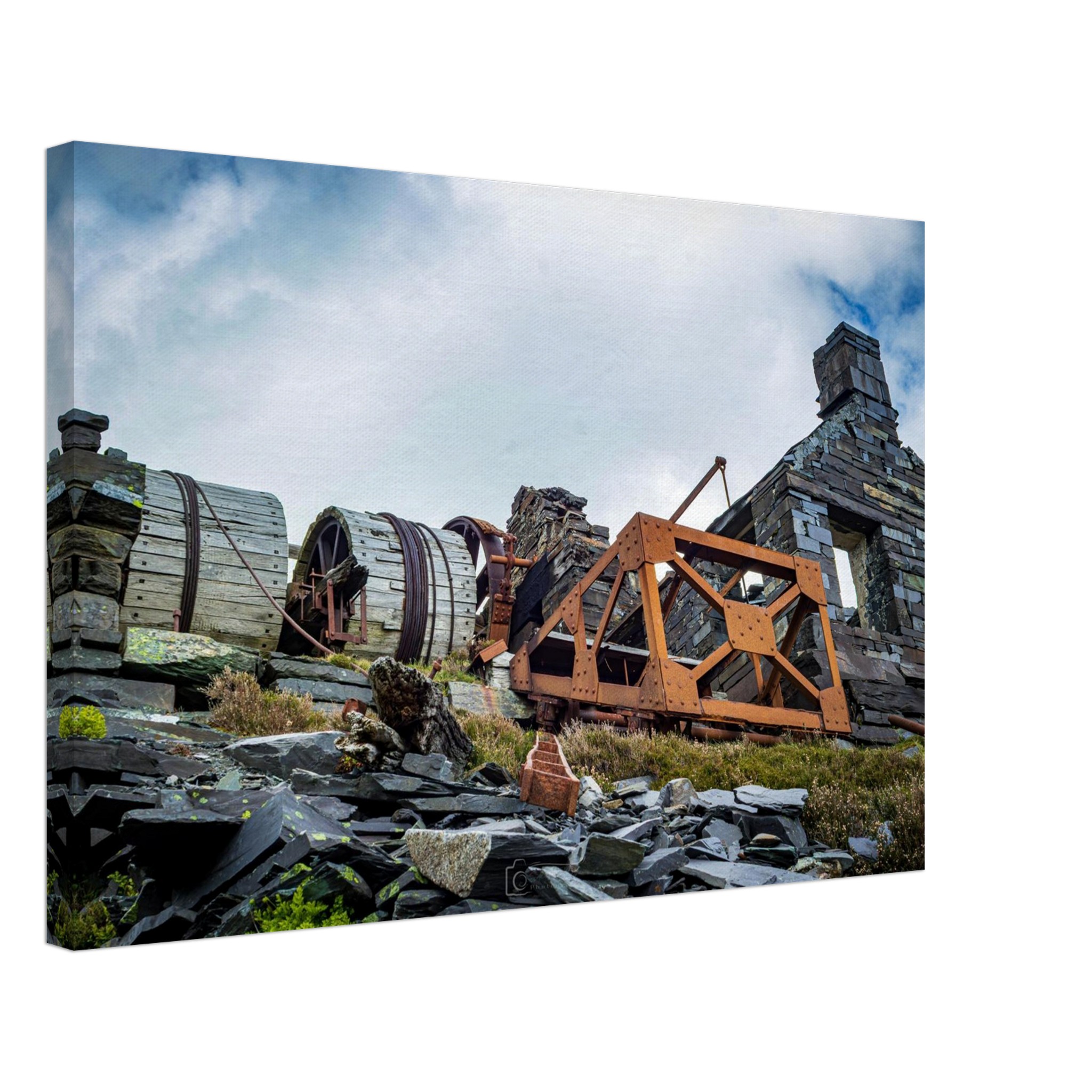 Dinorwig Quarry Brake Drum and Slate Haulage Cart