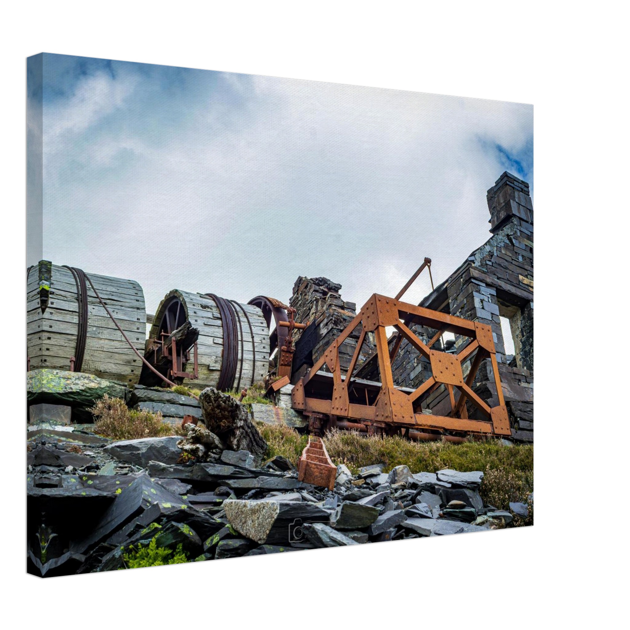 Dinorwig Quarry Brake Drum and Slate Haulage Cart