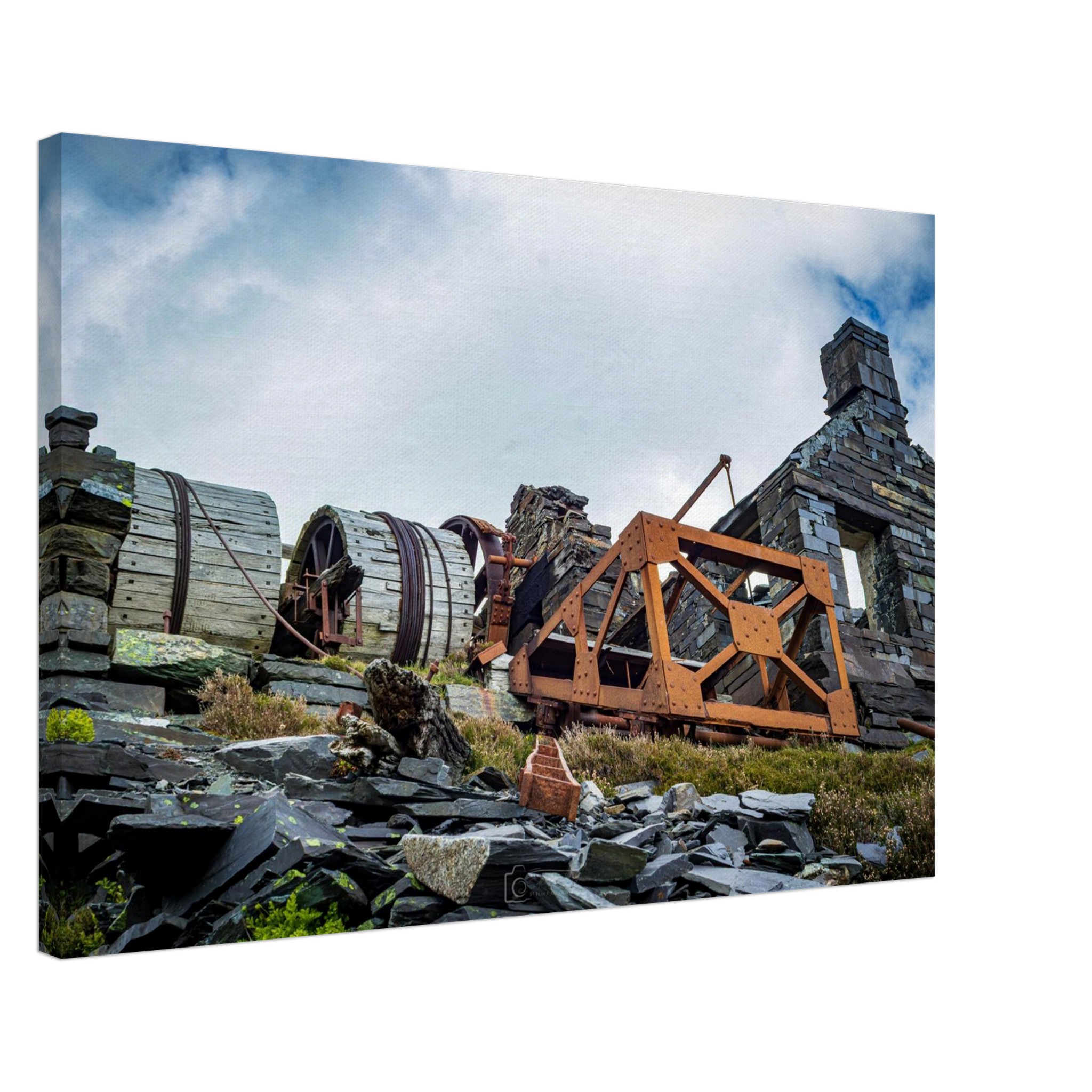 Dinorwig Quarry Brake Drum and Slate Haulage Cart