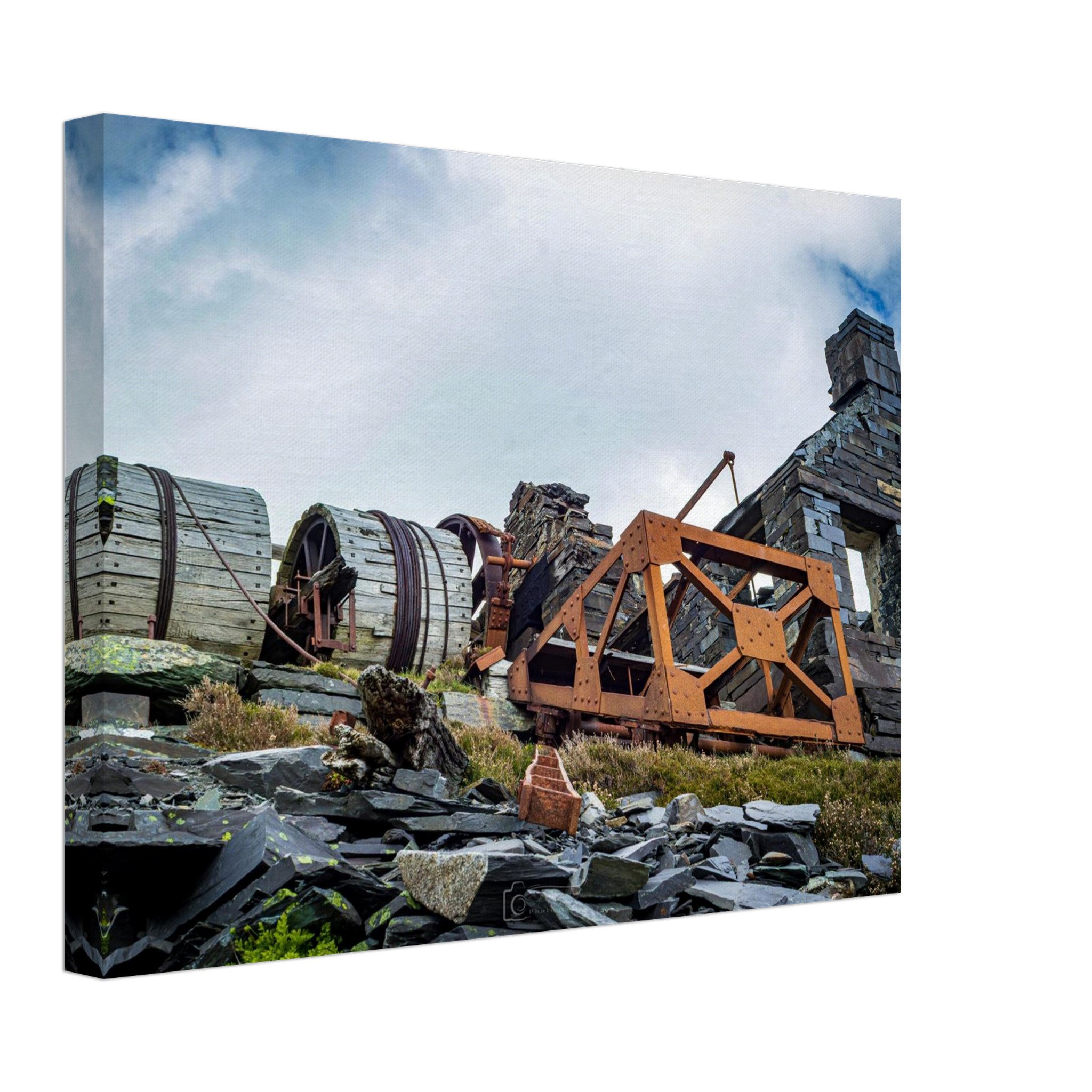 Dinorwig Quarry Brake Drum and Slate Haulage Cart