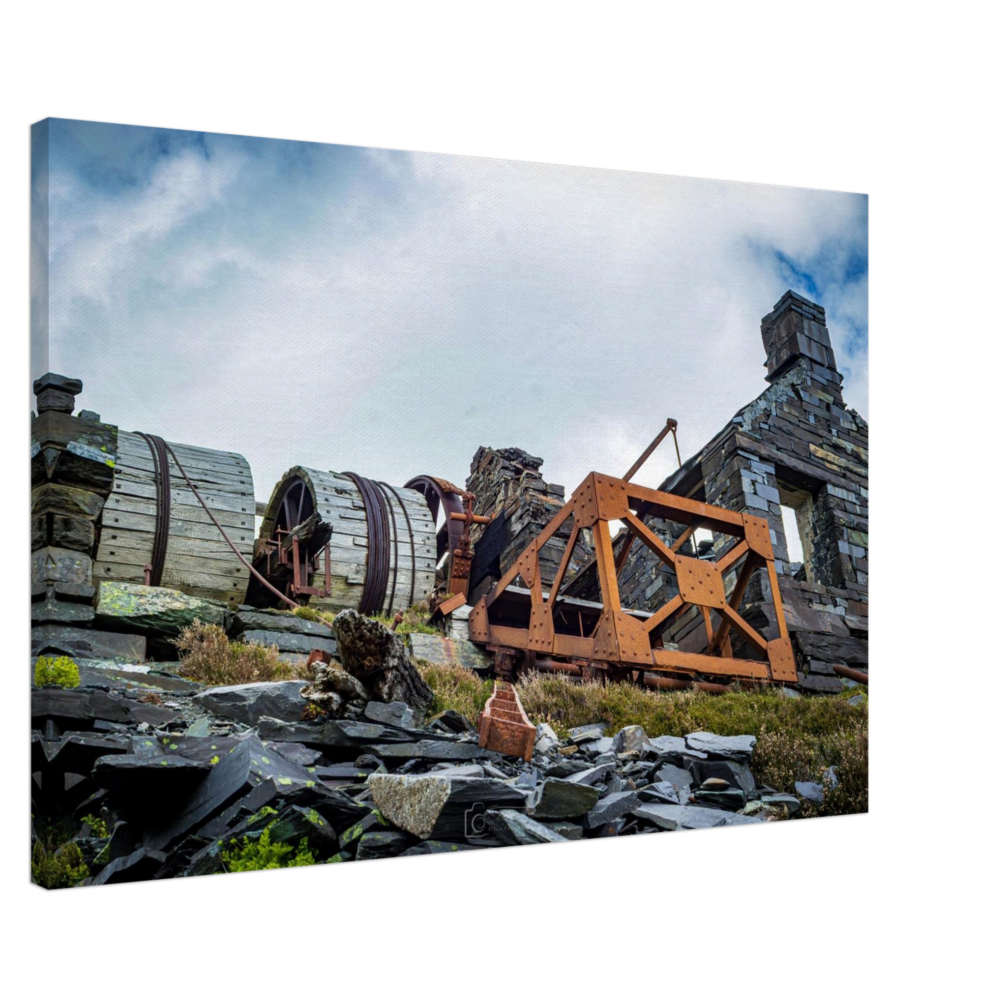 Dinorwig Quarry Brake Drum and Slate Haulage Cart