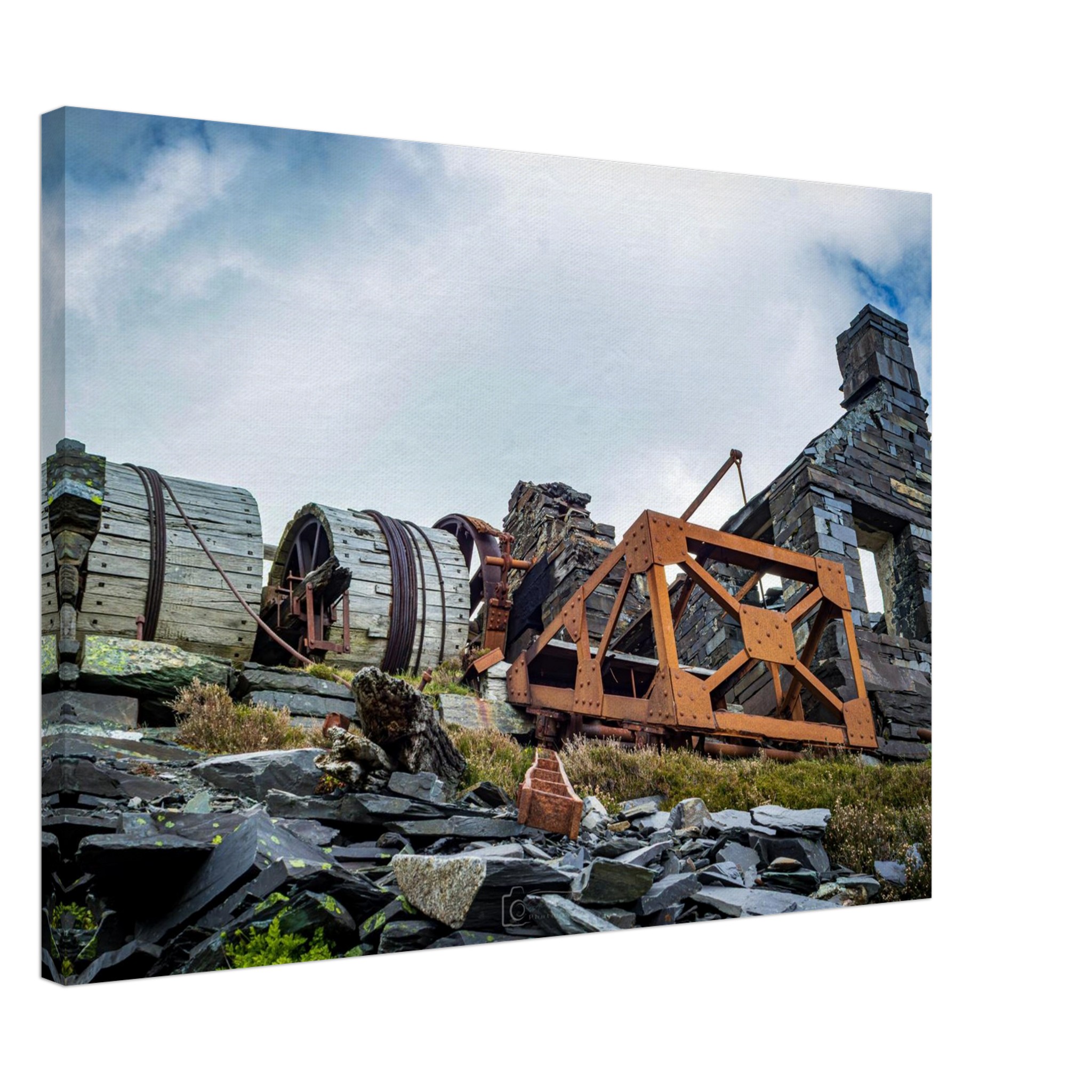 Dinorwig Quarry Brake Drum and Slate Haulage Cart