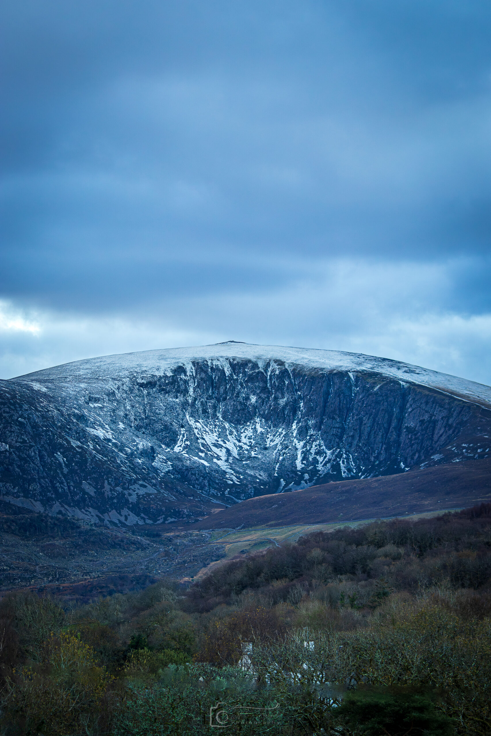Snowdonia Snow Capped Mountain Summit
