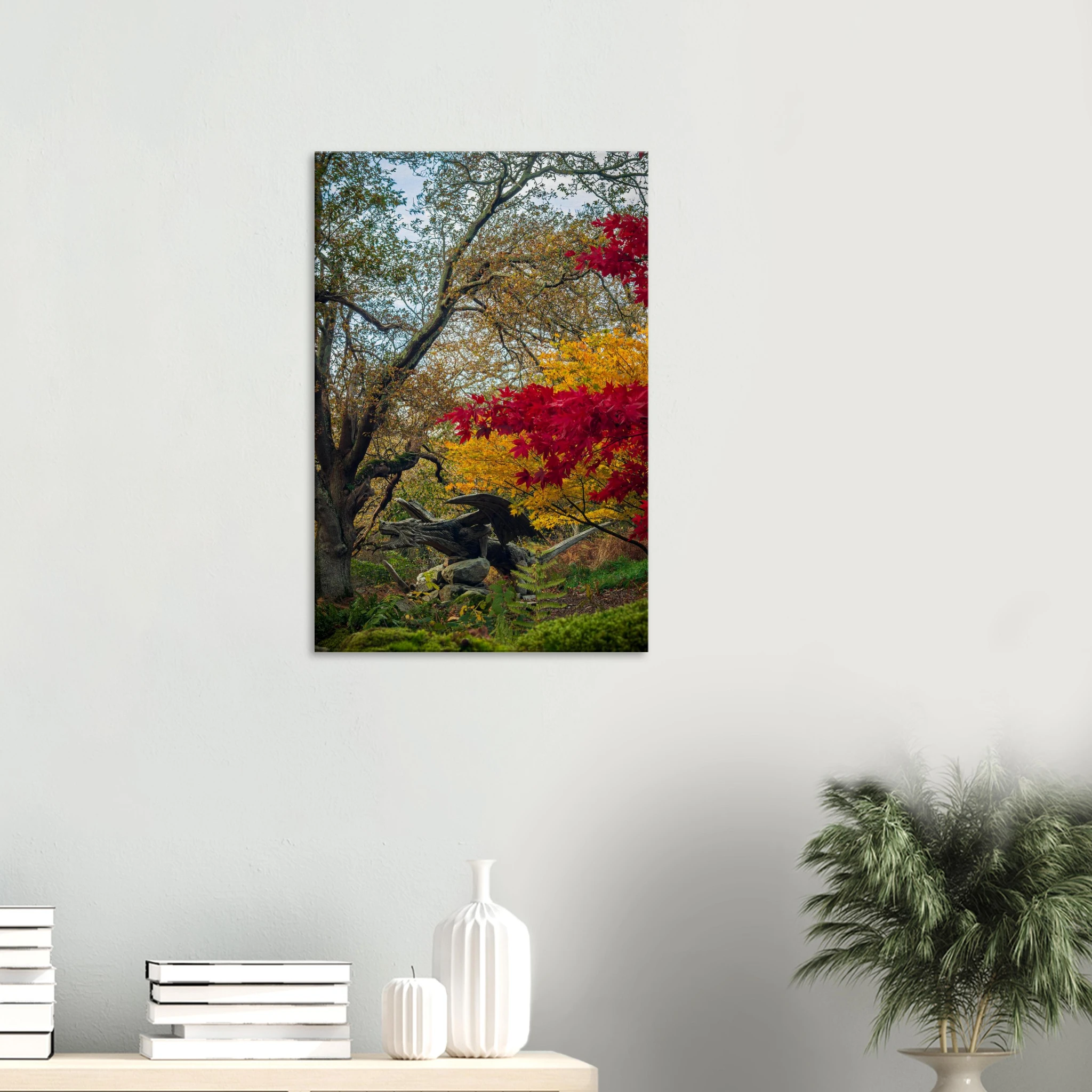 Autumnal Bethesda Dragon Canvas Wall Art Print
